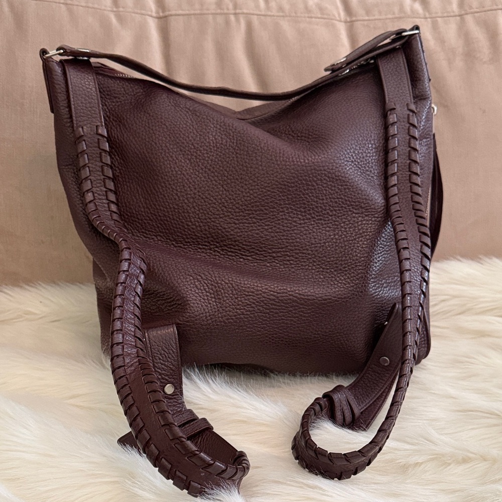 AllSaints Small Kita convertible shoulder bag/backpack/crossbody tote - Burgundy - Picture 3 of 11